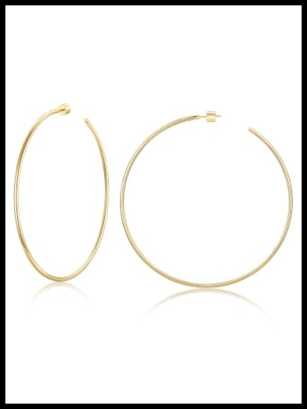 Thin 2mm Lightweight Stainless Steel Hoop Earrings Hypoallergenic Waterproof